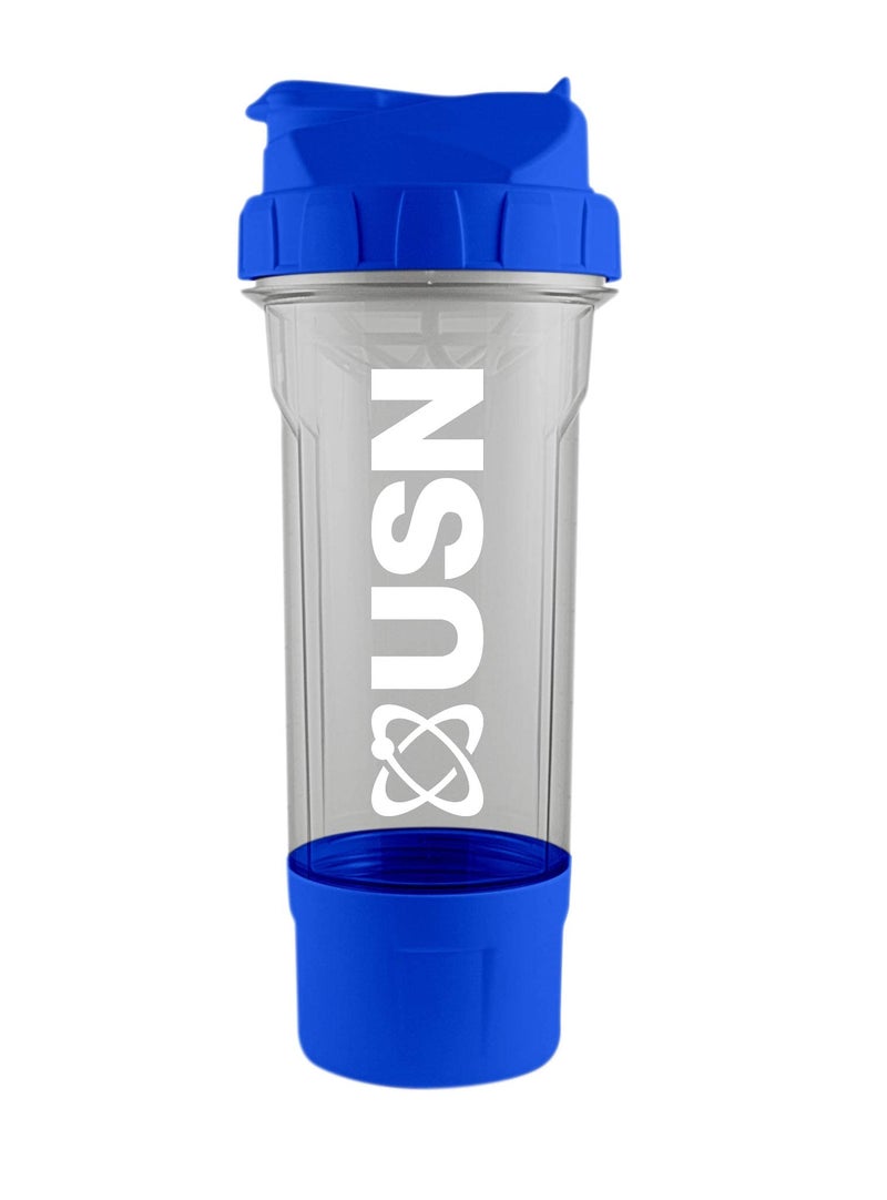USN Tornado Protein Shaker, 750ML Protein Shaker Bottle With Storage Compartment - Easy to Clean With a Leak-Free Design, Rubber